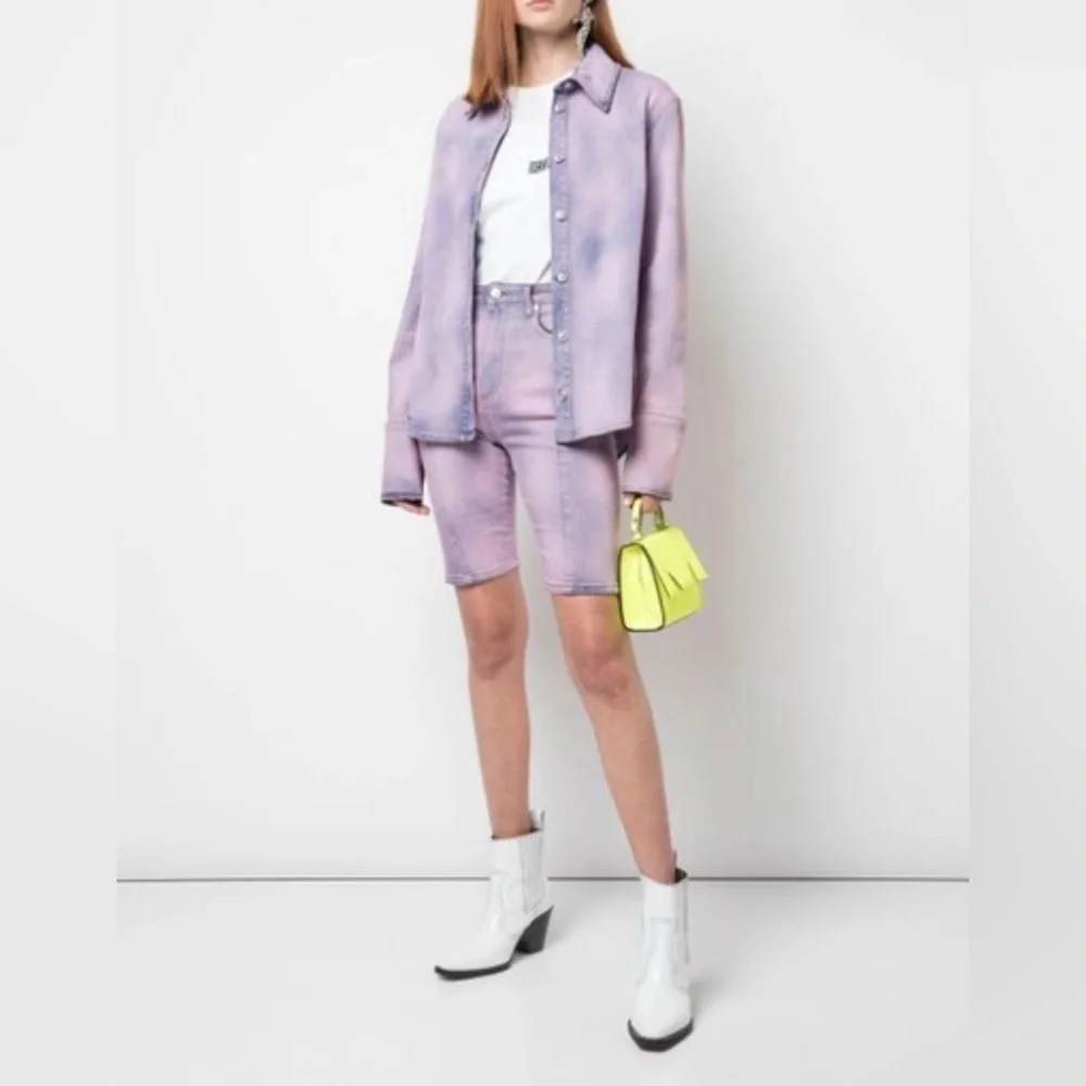 MSGM Jeans-Shorts Batikmuster - Lila in Purple 💕